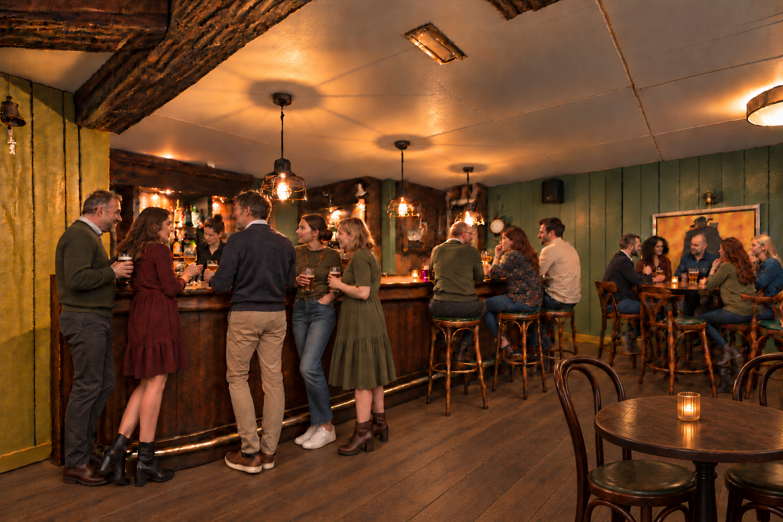 De aangeleverde Kelderbar-foto met gasten rond de bar